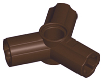 Dark Brown Technic, Axle and Pin Connector Angled Triple - 120 degrees