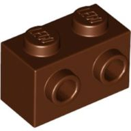 Reddish Brown Brick, Modified 1 x 2 with Studs on 1 Side