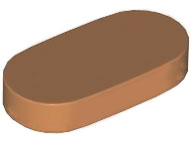 Medium Nougat Tile, Round 1 x 2 Oval