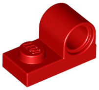 Red Plate, Modified 1 x 2 with Pin Hole on Top