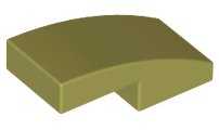 Olive Green Slope, Curved 2 x 1 x 2/3