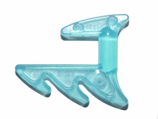 Trans-Light Blue Minifigure, Weapon Blade with Bar Handle and Spikes