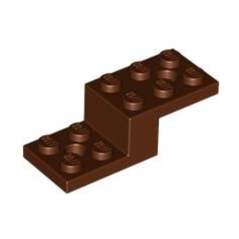 Reddish Brown Bracket 5 x 2 x 1 1/3 with 2 Holes and Bottom Tube