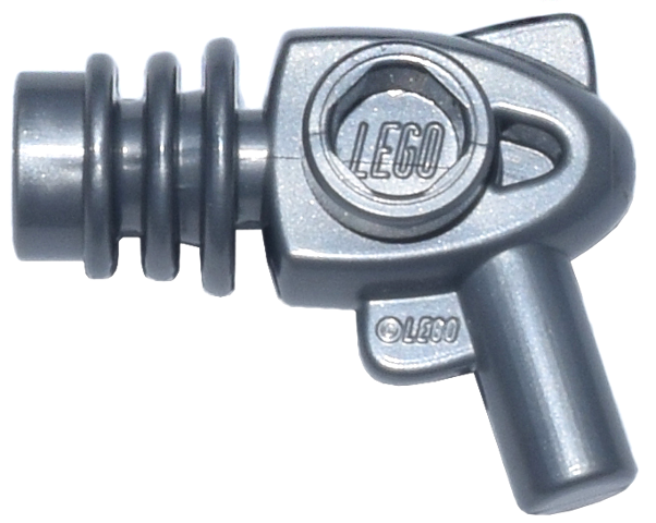 Flat Silver Minifigure, Weapon Space Ray Gun - Rounded Heat Diffusers