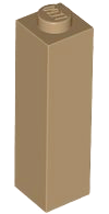 Dark Tan Brick 1 x 1 x 3
