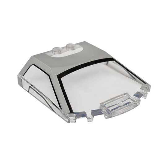 Trans-Clear Windscreen 6 x 6 x 1 1/3 Straight Sides with Light Bluish Gray Roof and Black Window Frame Outline Pattern
