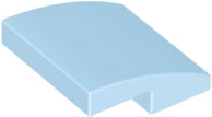 Bright Light Blue Slope, Curved 2 x 2 x 2/3