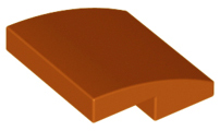 Dark Orange Slope, Curved 2 x 2 x 2/3