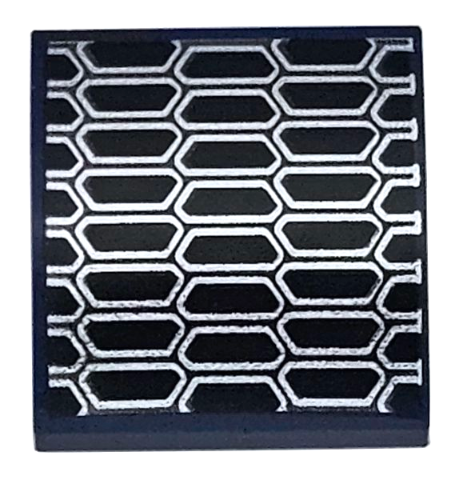 Dark Blue Slope, Curved 2 x 2 x 2/3 with Silver and Black Air Vent Grille Pattern