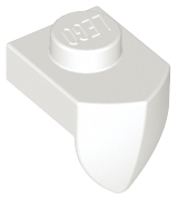 White Plate, Modified 1 x 1 with Tooth Vertical