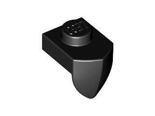 Black Plate, Modified 1 x 1 with Tooth Vertical