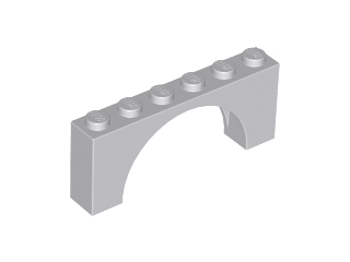 Light Bluish Gray Arch 1 x 6 x 2 - Medium Thick Top without Reinforced Underside