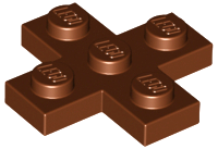 Reddish Brown Plate, Modified 3 x 3 Cross