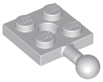 Light Bluish Gray Plate, Modified 2 x 2 with Tow Ball and Hole