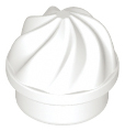 White Plate, Round 1 x 1 with Vertical Swirl / Twist