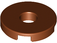Reddish Brown Tile, Round 2 x 2 with Hole