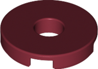 Dark Red Tile, Round 2 x 2 with Hole