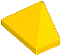 Yellow Slope 45 2 x 1 Triple with Bottom Stud Holder