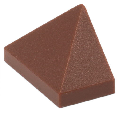 Reddish Brown Slope 45 2 x 1 Triple with Bottom Stud Holder