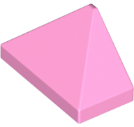Bright Pink Slope 45 2 x 1 Triple with Bottom Stud Holder