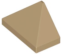 Dark Tan Slope 45 2 x 1 Triple with Bottom Stud Holder