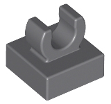 Dark Bluish Gray Tile, Modified 1 x 1 with Open O Clip