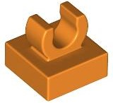 Orange Tile, Modified 1 x 1 with Open O Clip