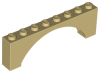 Tan Arch 1 x 8 x 2 Raised