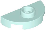 Light Aqua Plate, Round 1 x 2 Half with 1 Stud (Jumper)