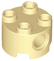 Tan Brick, Round 2 x 2 with Pin Holes