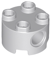 Light Bluish Gray Brick, Round 2 x 2 with Pin Holes