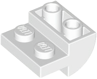 White Slope, Curved 2 x 2 Inverted with 2 Recessed Studs