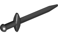 Black Minifigure, Weapon Sword, Greatsword Pointed with Thick Crossguard