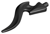 Black Wave Rounded Curved Single with Bar End and Triangular Base (Flame)