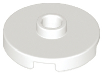 White Tile, Round 2 x 2 with Open Stud