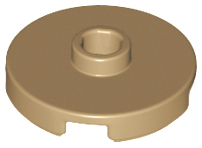 Dark Tan Tile, Round 2 x 2 with Open Stud