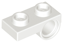 White Plate, Modified 1 x 2 with Pin Hole on Bottom