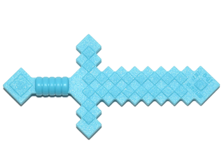 Medium Azure Minifigure, Weapon Sword Pixelated (Minecraft)