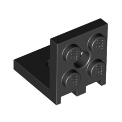 Black Bracket 2 x 2 - 2 x 2 with 2 Holes