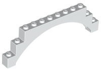 White Arch 1 x 12 x 3 Raised Arch with 5 Cross Supports