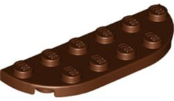 Reddish Brown Plate, Round Corner 2 x 6 Double