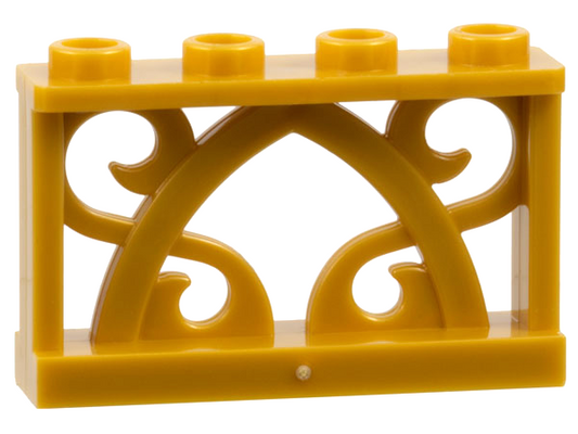 Pearl Gold Fence 1 x 4 x 2 Ornamental with 4 Studs