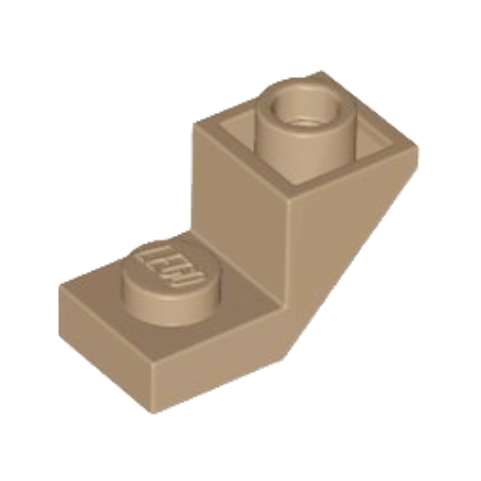 Dark Tan Slope, Inverted 45 2 x 1 with 2/3 Cutout
