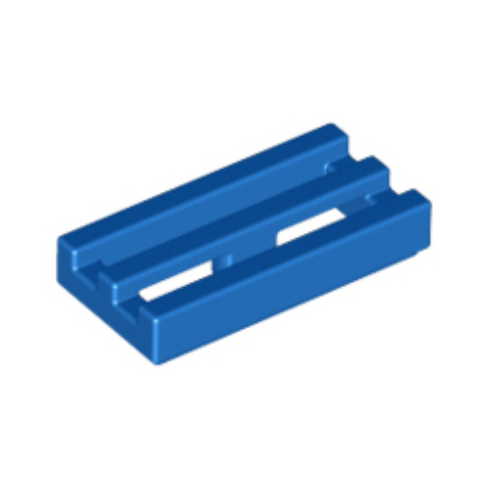 Blue Tile, Modified 1 x 2 Grille with Bottom Groove