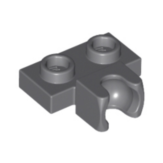 Dark Bluish Gray Plate, Modified 1 x 2 with Small Tow Ball Socket on Side