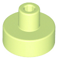 Yellowish Green Tile, Round 1 x 1 with Bar and Pin Holder