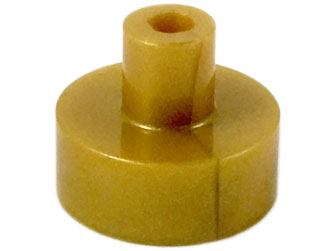 Pearl Gold Tile, Round 1 x 1 with Bar and Pin Holder