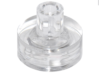 Trans-Clear Tile, Round 1 x 1 with Bar and Pin Holder