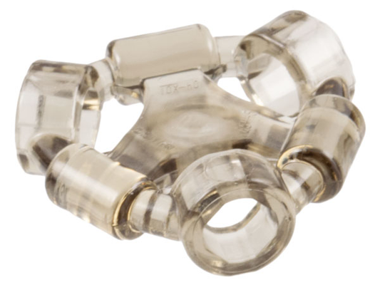 Trans-Brown Minifigure, Weapon Holder Ring with 3 Bars and 3 Bar Holes (Ninjago Aeroblade Center) - Hollow Stud