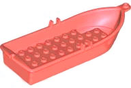 Coral Boat, 14 x 5 x 2 with Oarlocks without Hollow Inside Studs